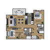 Pioneer Meadows Two Bedroom Two Bathroom B Floor Plan Pioneer Meadows Two Bedroom Two Bathroom B Floor Plan